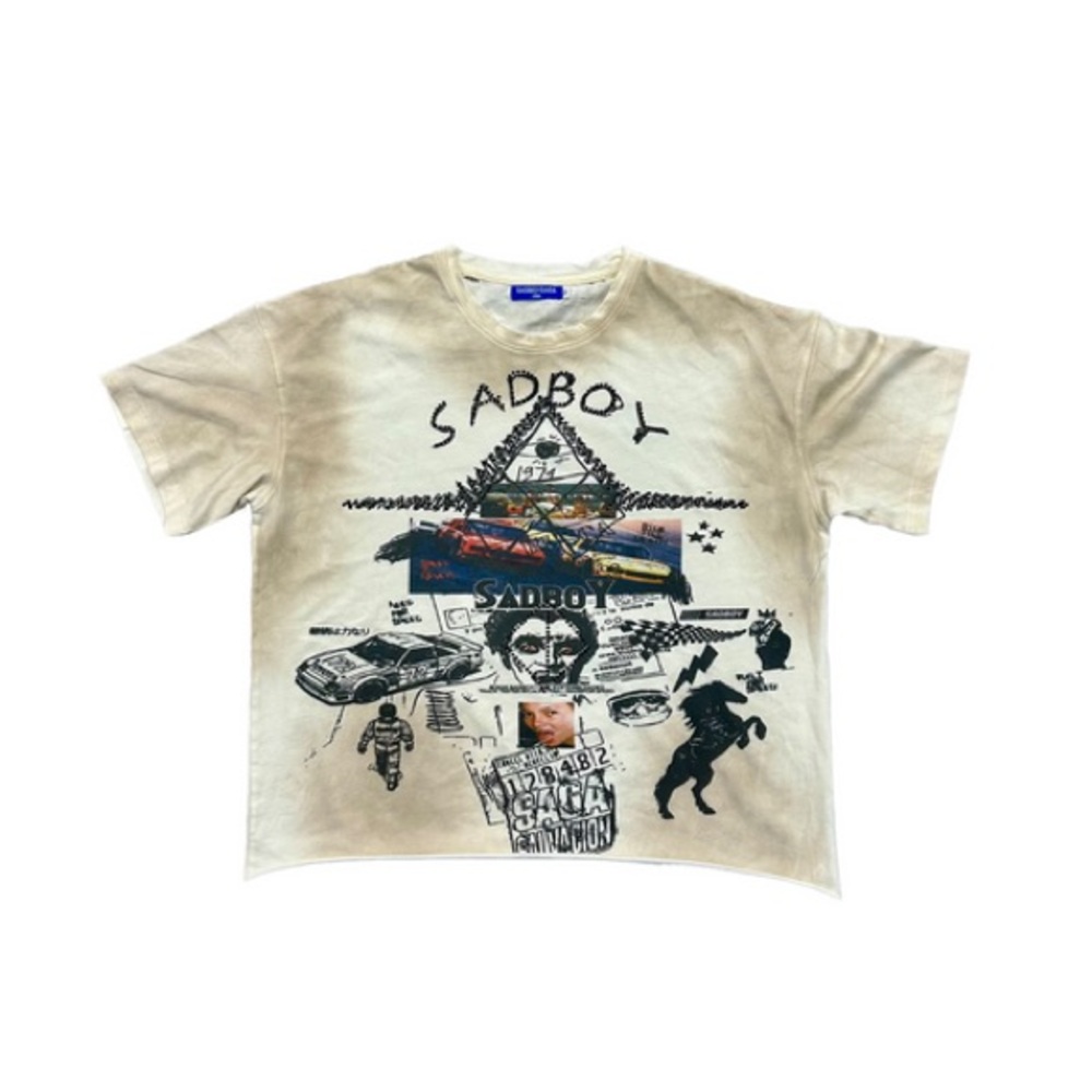 Sadboysaga Distressed Graphic T-shirt LIKE NEW